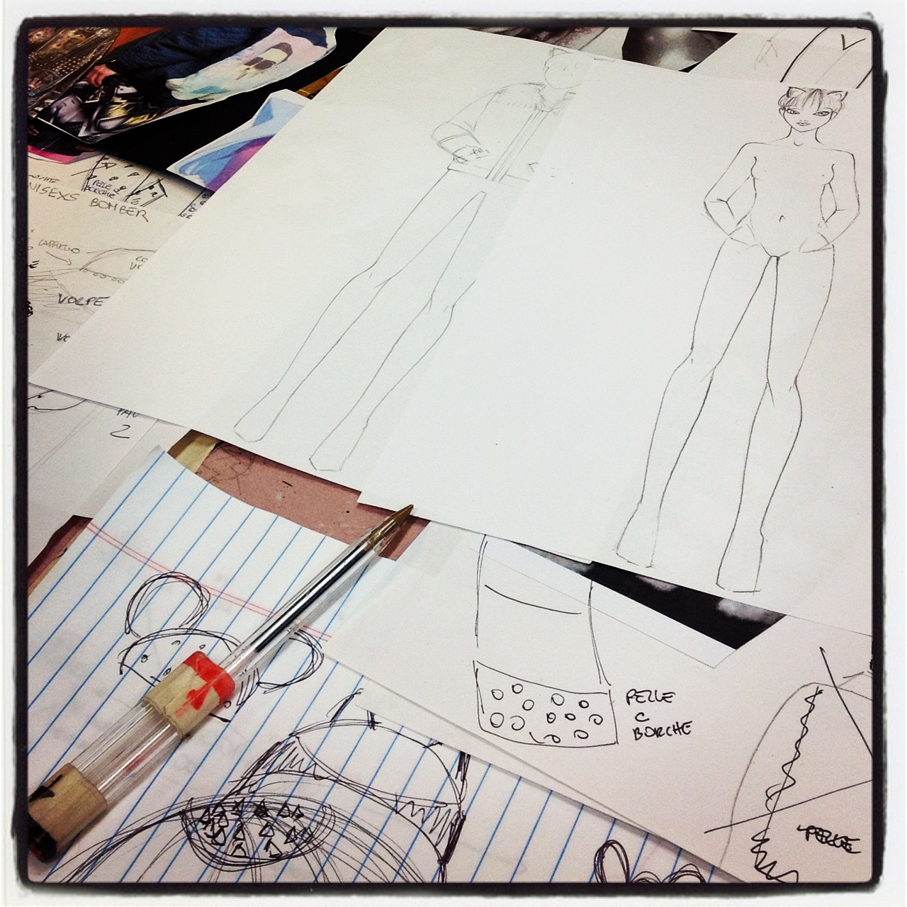 fashion_sketches_fur_collection fahsion_drawing_fur_coat_collection