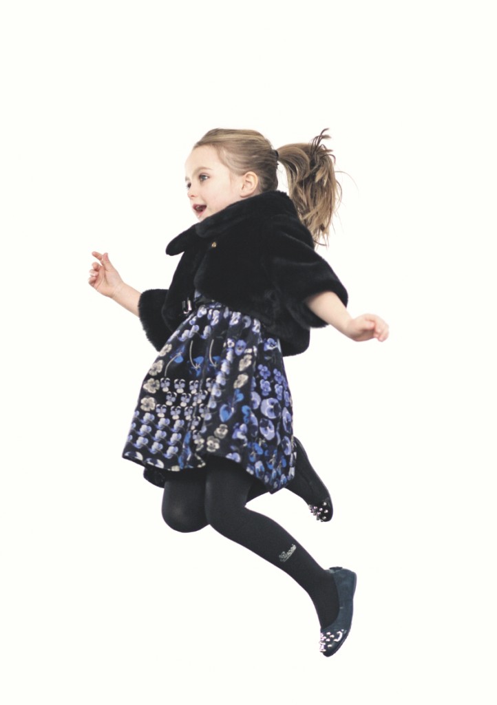 Gucci-Fall-Winter-2012-crop-fur-jacket-and-silk-print-dress-for-girls