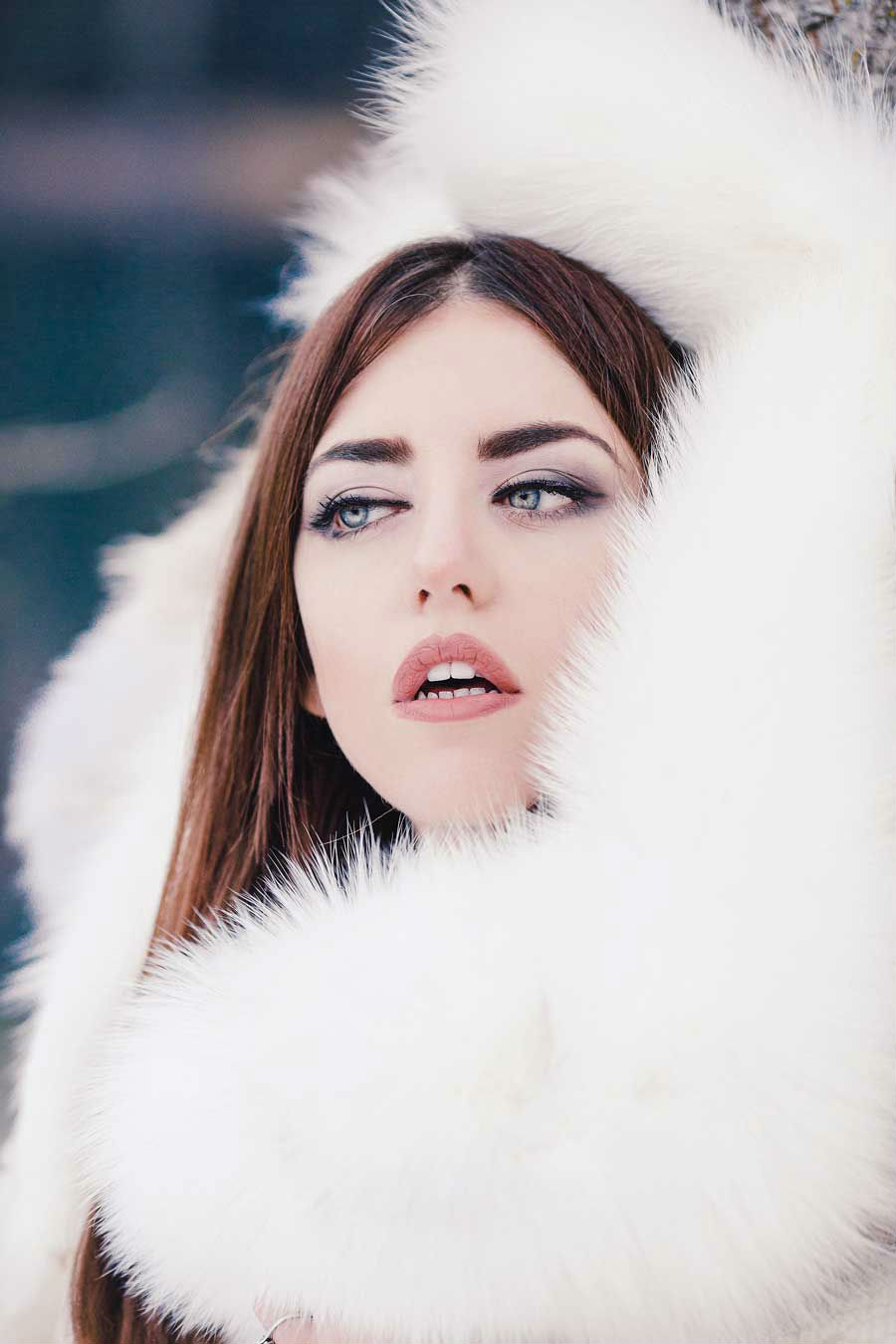 st morits white fox fur