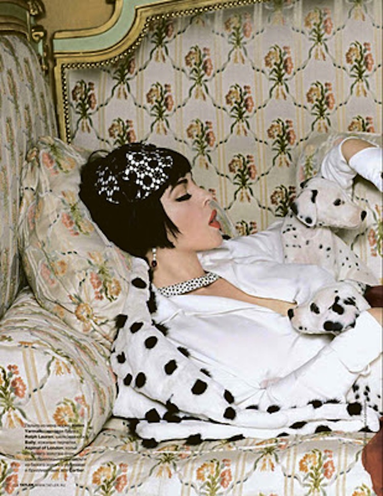 Monica Bellucci wearing black and white vest for tatler