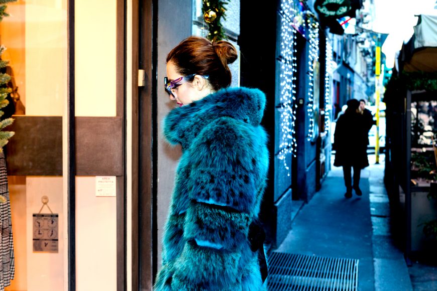 lynx fur coat lady fur