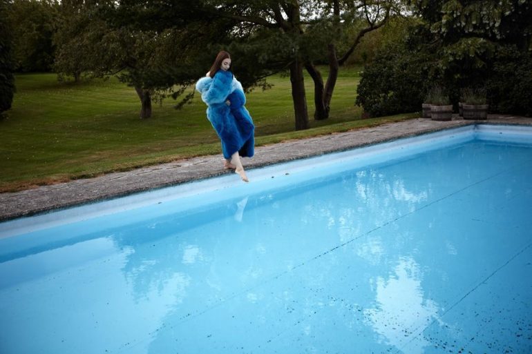 blue fox coat by saga furs