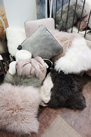 mongolian fur cushion