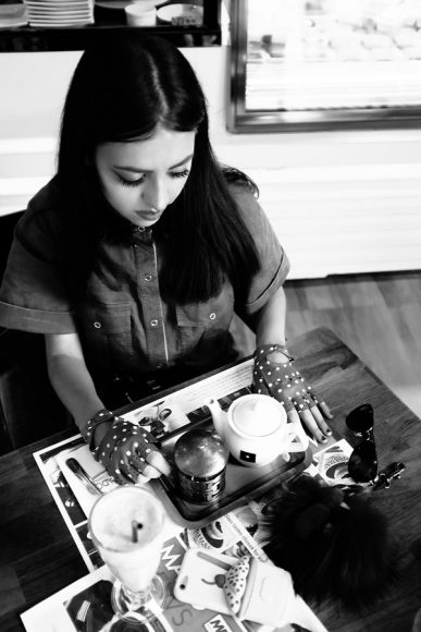 fingerless leather gloves