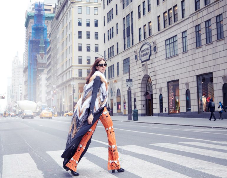 Fox fur vest NYFW VIA CAPPELLA LADY FUR