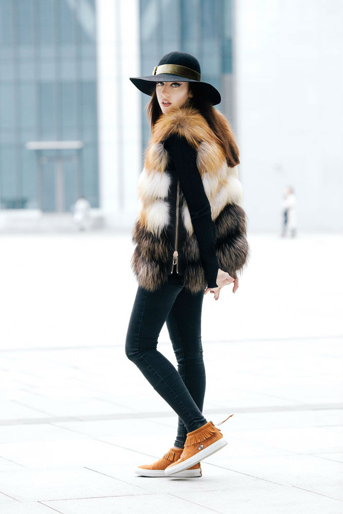 punto fox fur vest