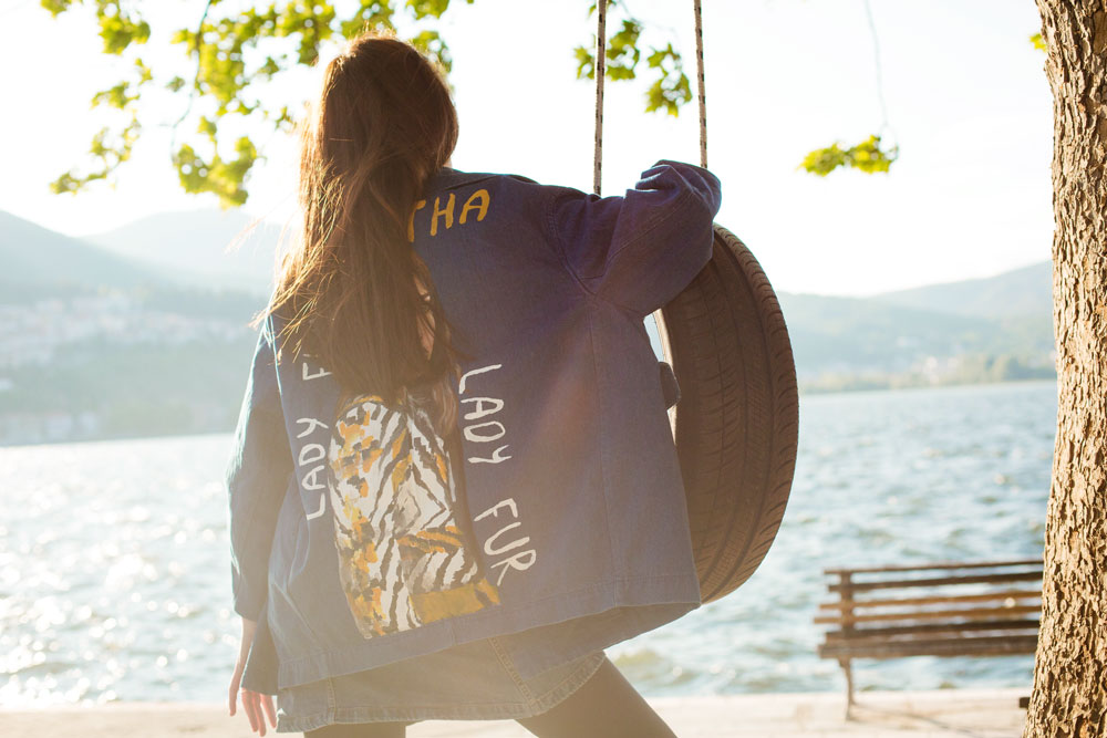 justin bieber denim jacket with fur lady fur