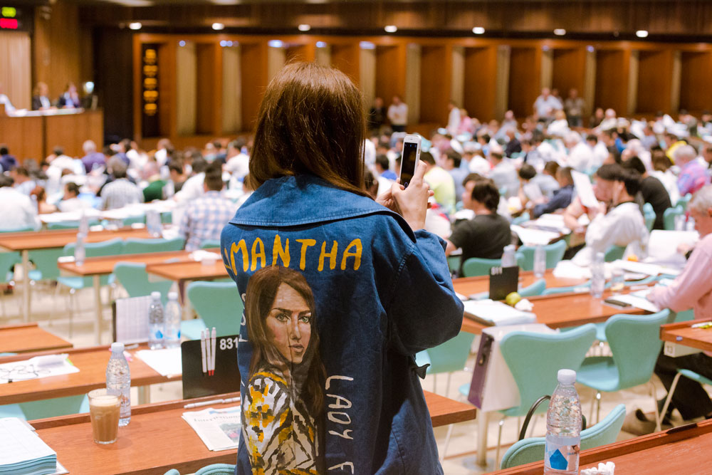 Lady Fur at the auction room