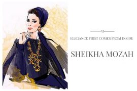 sheikha mozah fashion illustration