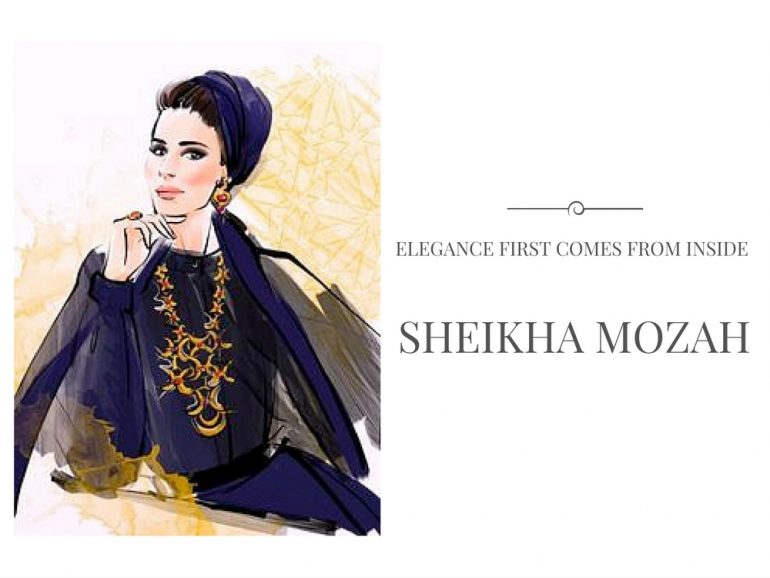 sheikha mozah fashion illustration