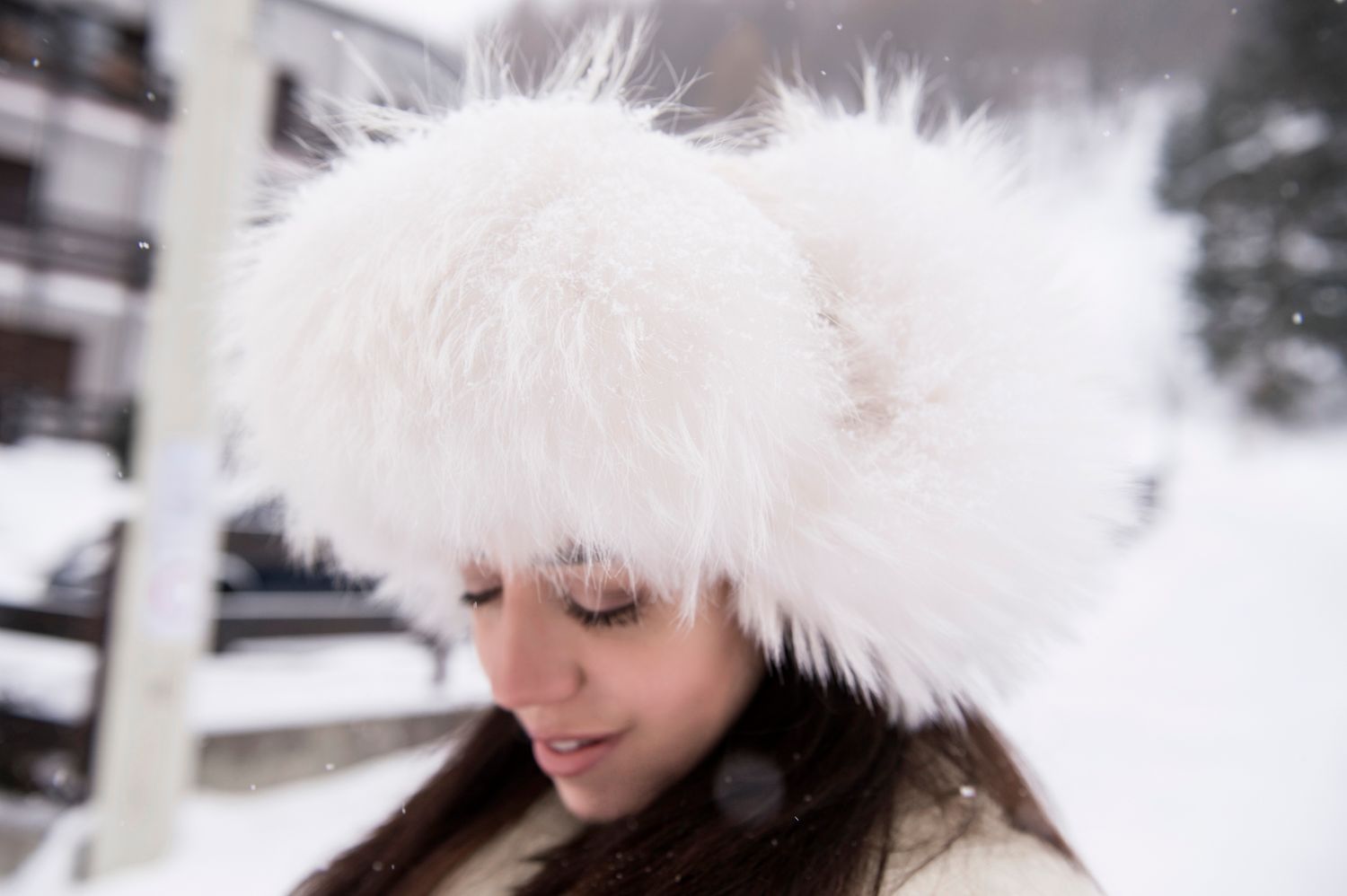 lady fur chanel fur hat