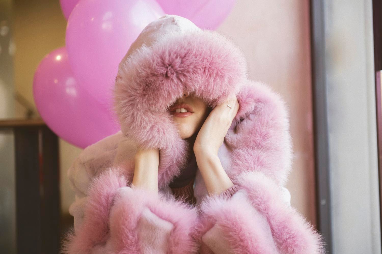 The pink fur coat of Bazinas Furs