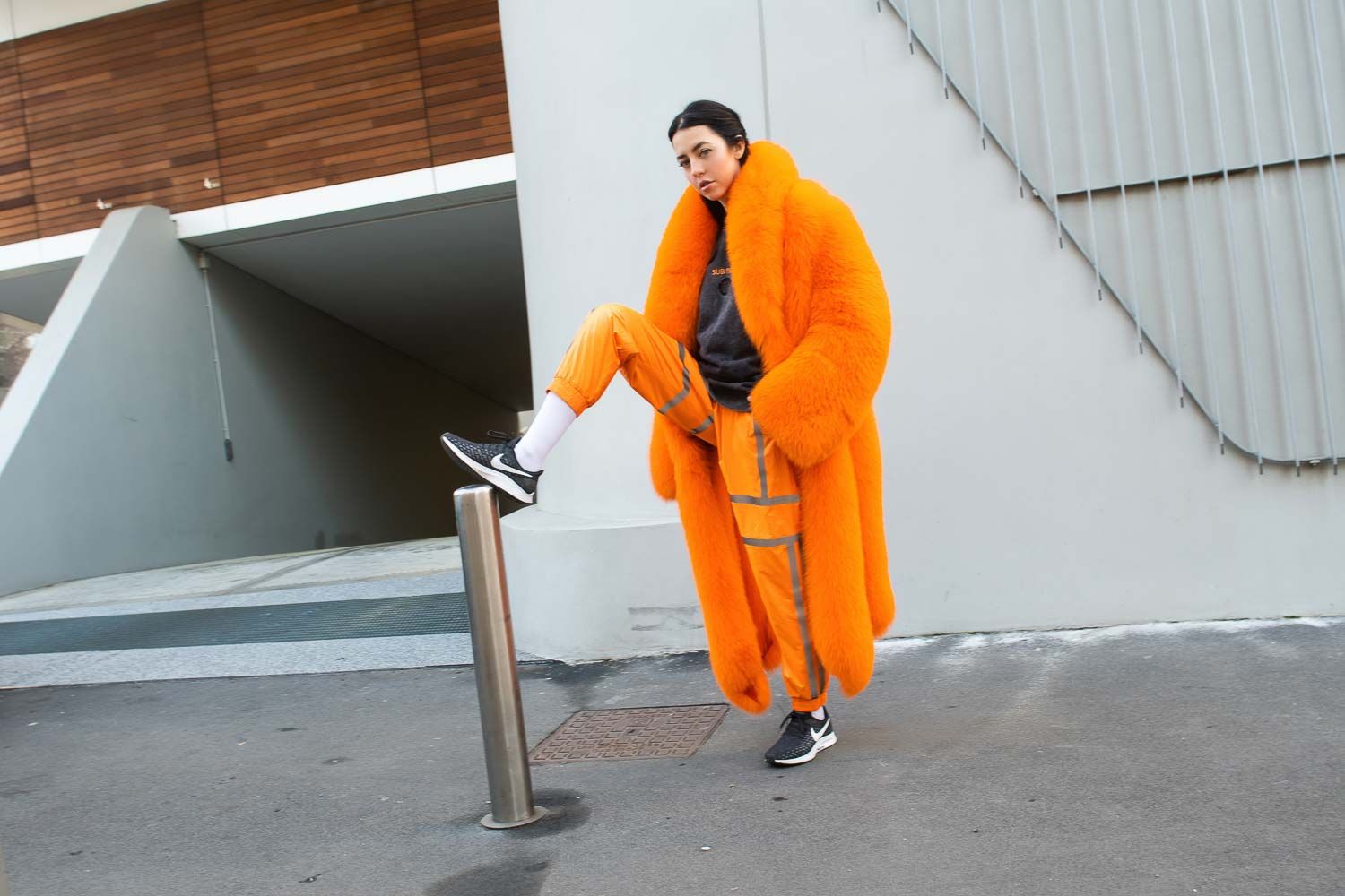 fur orange coat