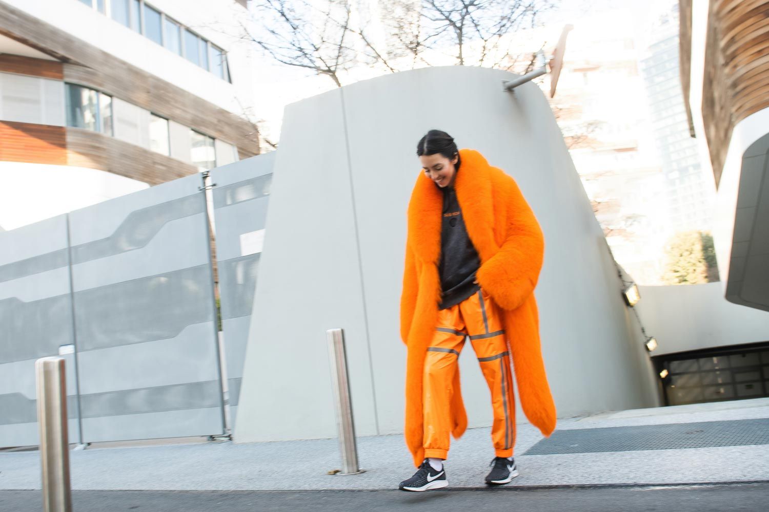 fur orange coat astrid andersen 